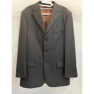 Caravelli Mens Pinstripe Suit Jacket Blazer With Brown Lining Size Medium
40R